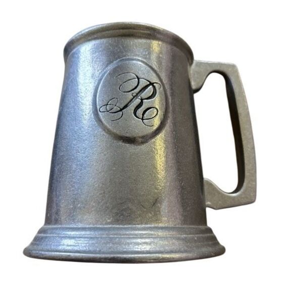 Wilton Vintage Pewter Beer Mug With Monogrammed Letter R - Picture 1 of 8